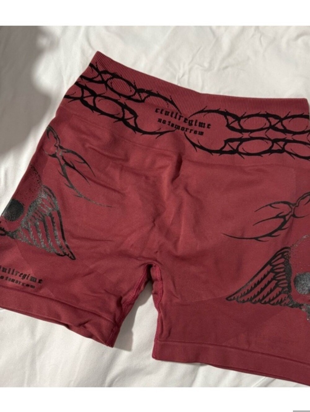 Civil Regime Centric Times Graphic Highwaist Scrunch Shorts M